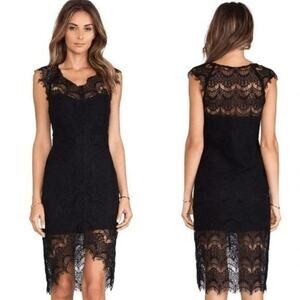 Free People Peekaboo Black Lace Midi Dress